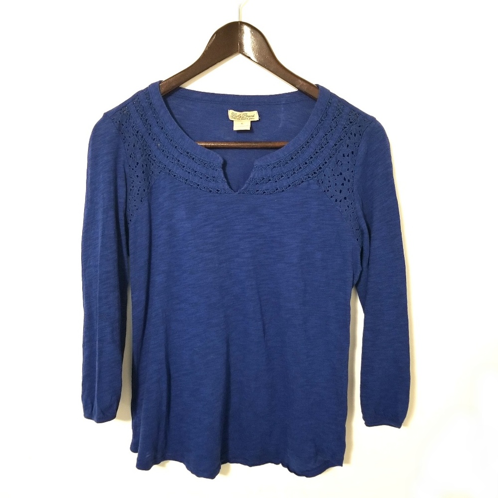 Lucky Brand Embroidered Blue Tunic